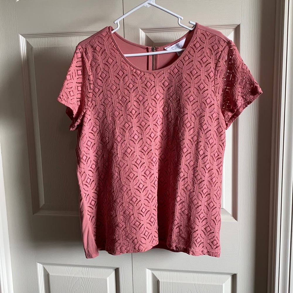 Beautiful crochet front blouse with zipper back